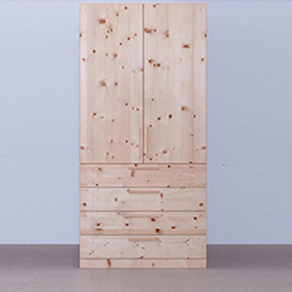 Kleiderschrank aus Zirbenholz mit Schubladen