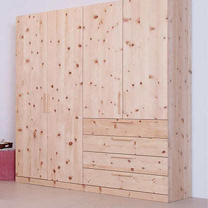 Kleiderschrank aus Zirbenholz mit Schubladen