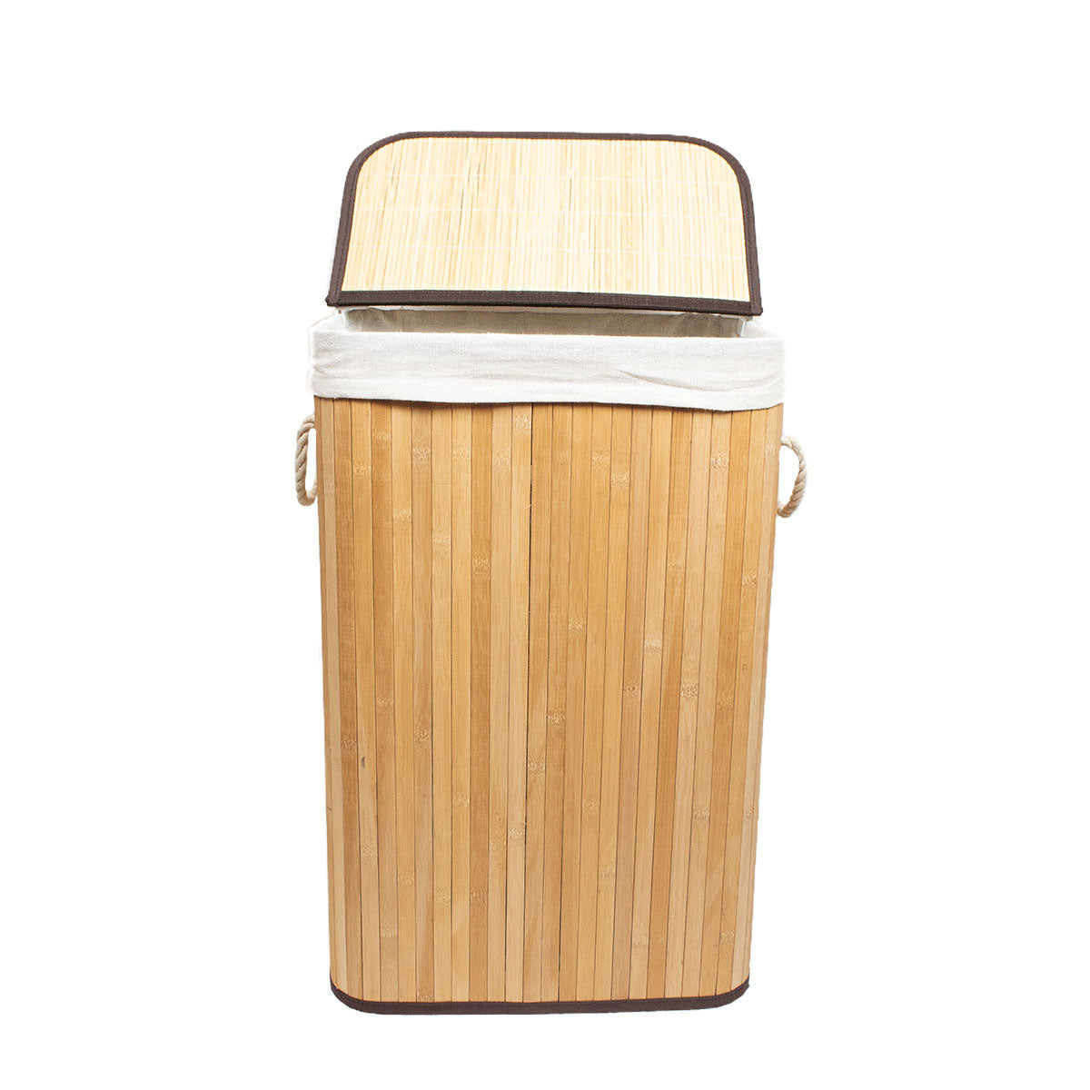 Multifunktionaler faltbarer Bambuskorb inkl. Stoffsack - 72 L - B-41 cm x H-61 cm x T-32 cm