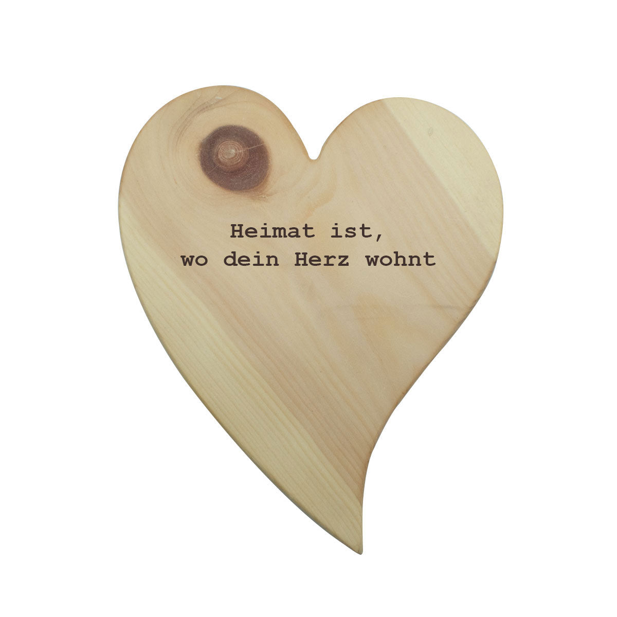 Massivholz Herzen in 15 cm Länge Gravur 'Heimat ist, wo dein Herz wohnt' - Schönes Geschenk für Anlässe und liebe Menschen