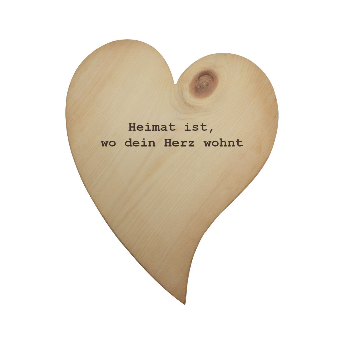 Massivholz Herzen in 25 cm Länge Gravur 'Heimat ist, wo dein Herz wohnt' - Schönes Geschenk für Anlässe und liebe Menschen