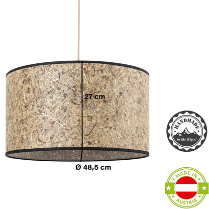 Hängeleuchte Heu zylindrisch 24 cm DM – Handarbeit aus Österreich