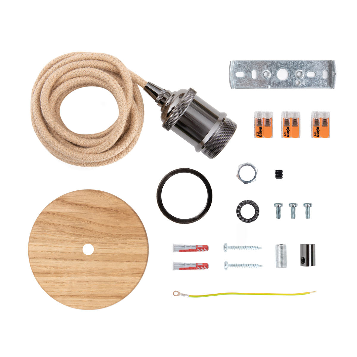 Hängeleuchte Heu zylindrisch 24 cm DM – Handarbeit aus Österreich