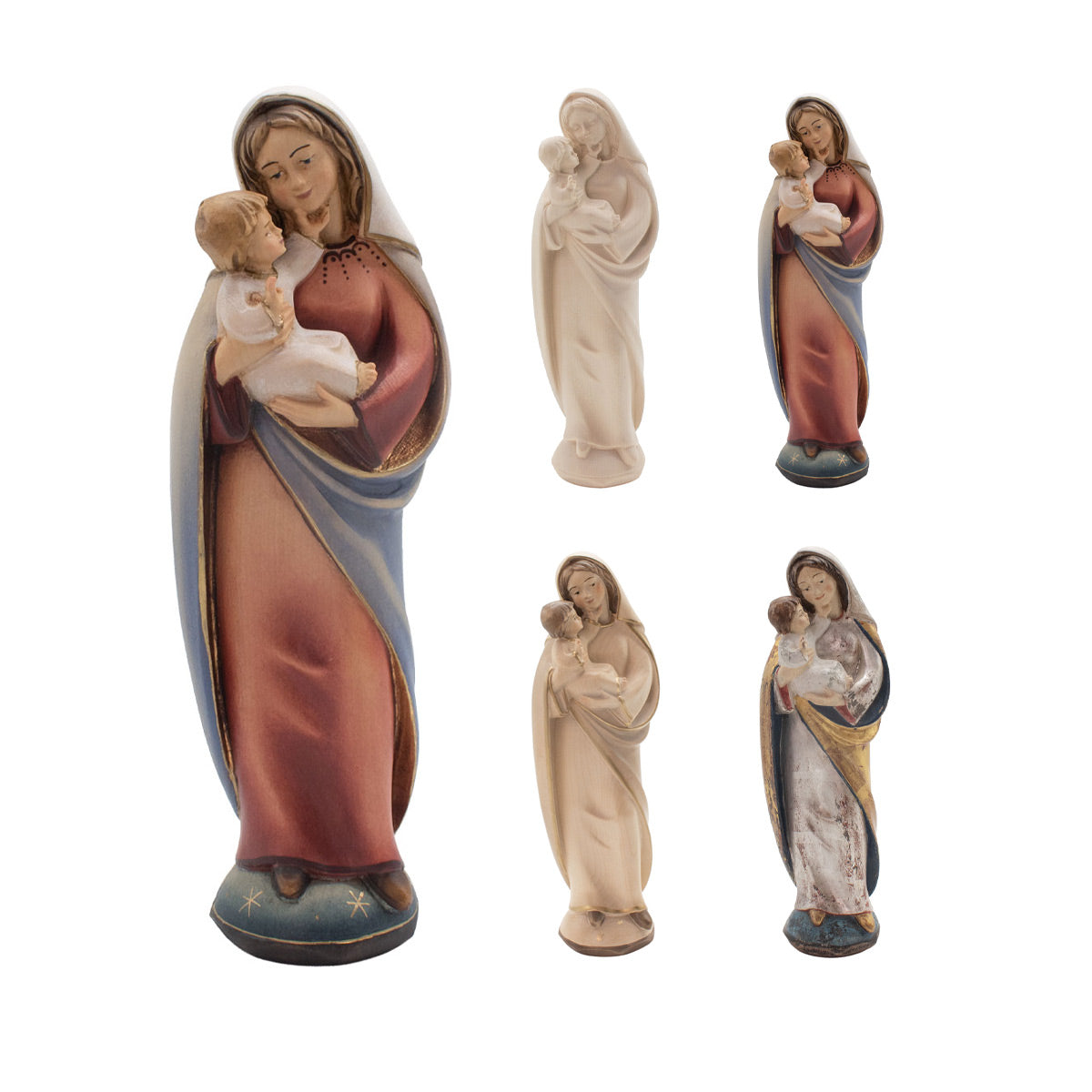 Madonna der Liebe mit Kind | Massivholz Figur | Natur | Höhe 10 cm | Made in Südtirol