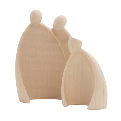 Krippenfigurenset ‘Heilige Drei Könige’ | 2-teilig | Ahorn natur | Made in Südtirol | Größe A - Höhe 7,5 cm