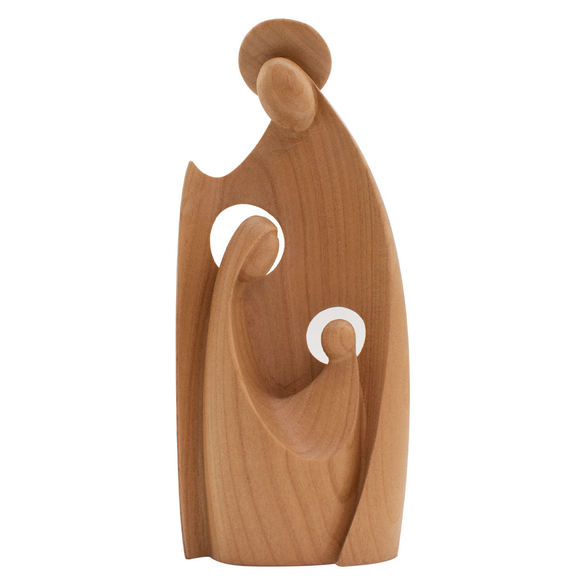 Krippenblock ‘Heilige Familie’ | aus einem Holzstück gefertigt | Made in Südtirol | Ahorn natur | Höhe 8,5 cm