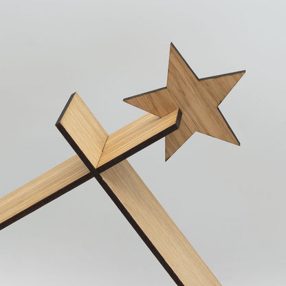Moderne Holzkrippe ‘Einfach Weihnachten’ | 10-teilig | Eiche hell geölt | zum Zusammenstecken | Made in Germany