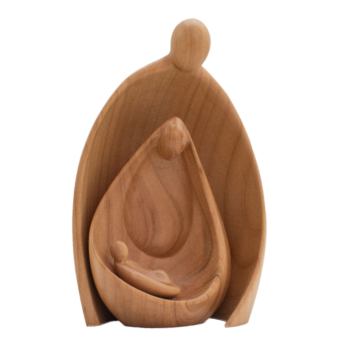 Figurenset oder Krippenfiguren-Set ‘Familie’ | 2-teilig | Made in Südtirol | Größe A - Höhe 7,5 cm | Ahorn natur