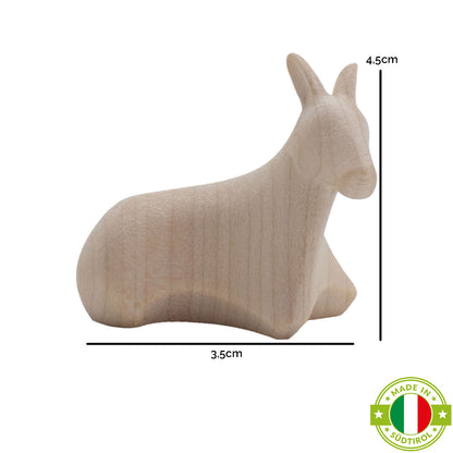 Krippenfigur ‘Esel’ | Ahorn natur | Made in Südtirol | Größe B - Höhe 4 cm