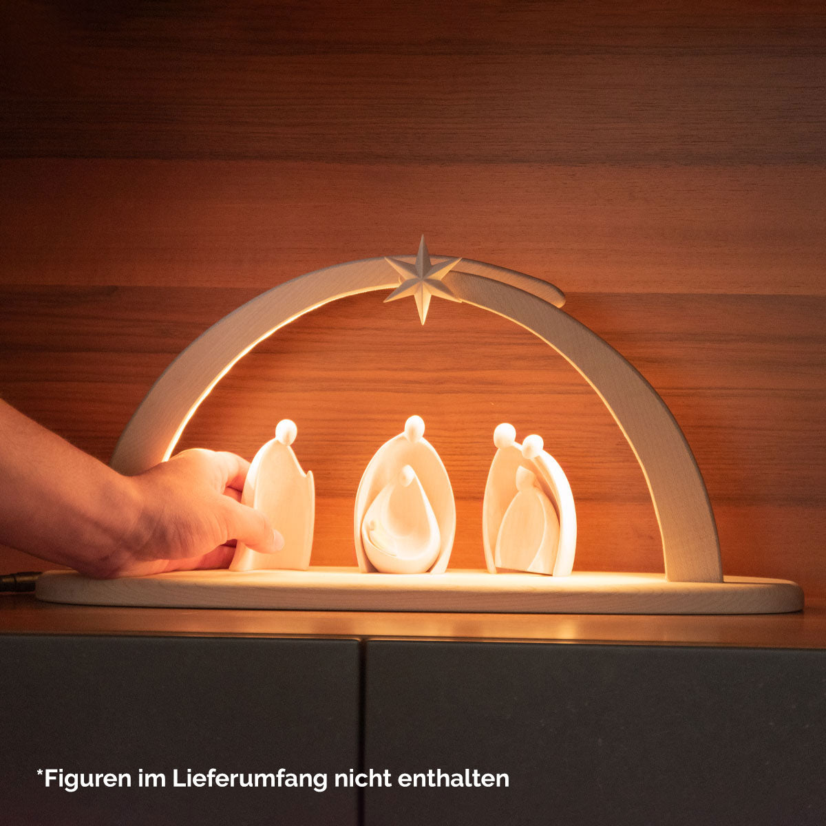 Stall mit Beleuchtung ‘Sternenlicht' | Fichte natur | gleichmäßiges & angenehmes Licht | Made in Südtirol