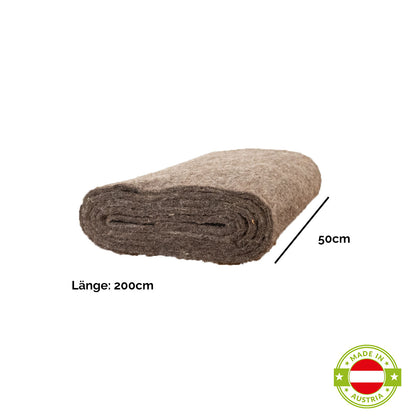 Winterschutzmatte aus reinem Schafwollfilz | 100 x 200 x 0,5 cm | grau | 500 g/m²