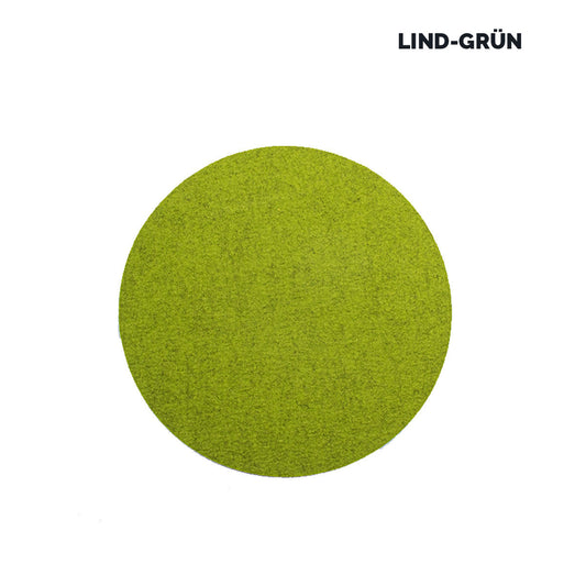 Sitz- oder Tisch-Auflage 'Color' | rund | aus 100% Schafwolle | Lind Grün | Durchmesser 34 cm | Materialstärke 5 mm | Made in Germany