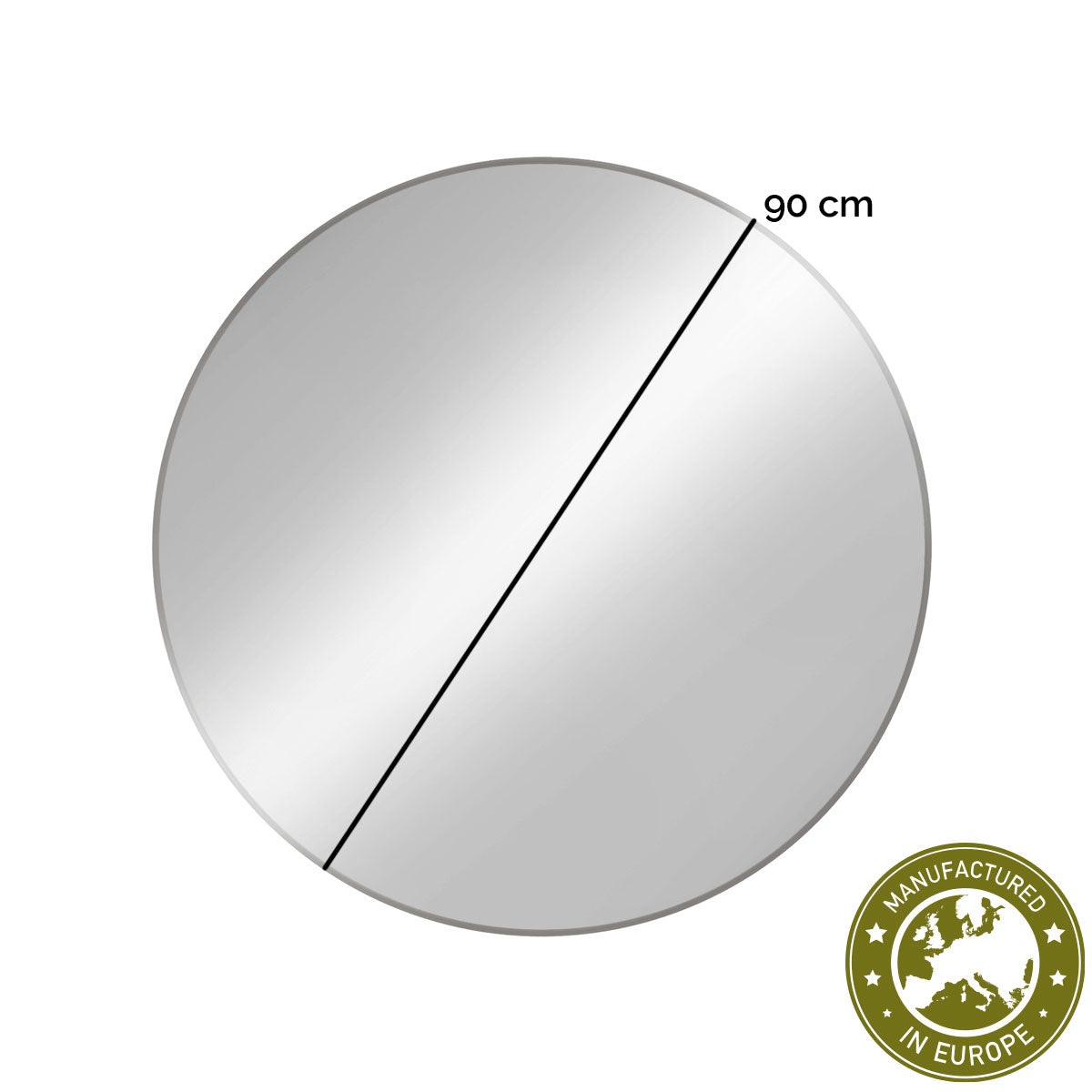 Spiegel rund 'Matteo' | DM 90 cm | in silber | Manufactured in Europe