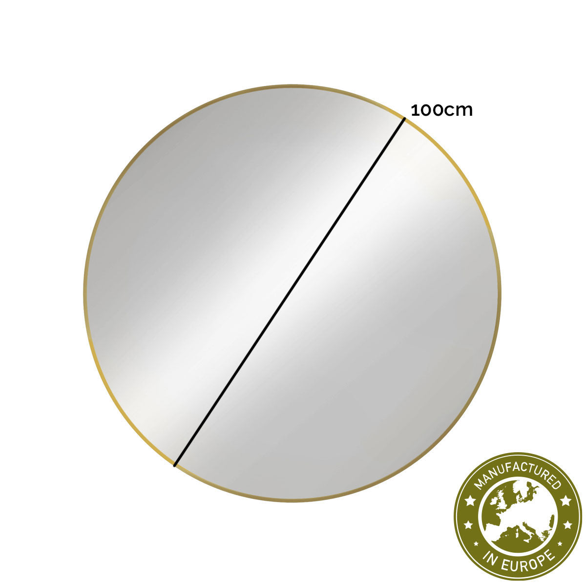 Spiegel rund 'Matteo' | DM 100 cm | in gold | Manufactured in Europe