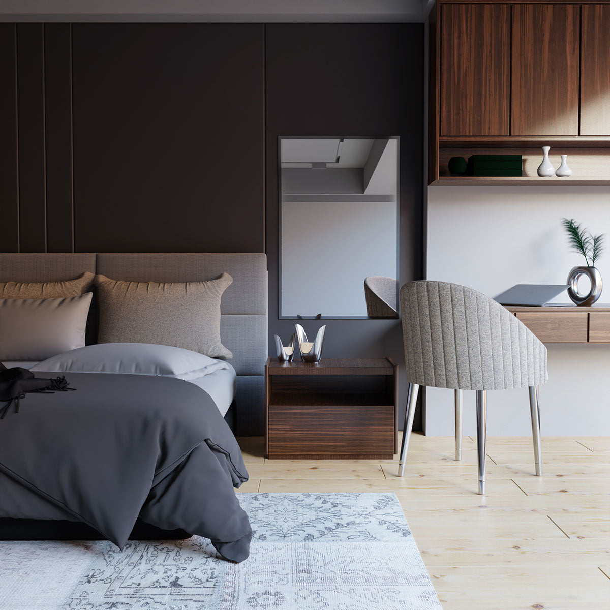 Spiegel rechteckig 'Er' | 60 x 90 x 0,4 cm | in silber | Manufactured in Europe