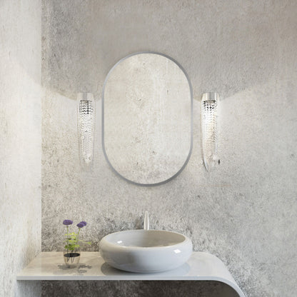 Spiegel pastillenförmig 'Pille' | 95 x 40 cm | in silber | Manufactured in Europe