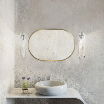 Spiegel pastillenförmig 'Pille' | 95 x 40 cm | in gold | Manufactured in Europe
