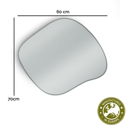 Spiegel organisch 'Xenia' | 70 x 60 cm | in silber | Manufactured in Europe