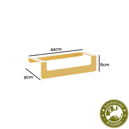 Handtuchhalter Wandmontage 'Jonatan' | Stahlblech 2 mm lackiert | 44 x 9 x 6 cm | in gold | Manufactured in Europe