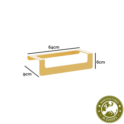 Handtuchhalter Wandmontage 'Jonatan' | Stahlblech 2 mm lackiert | 64 x 9 x 6 cm | in gold | Manufactured in Europe