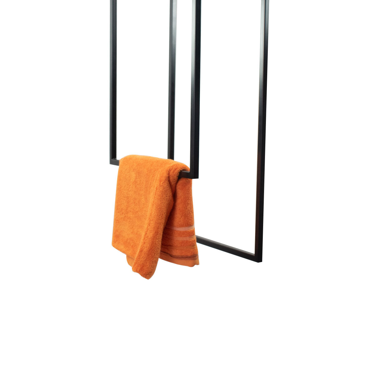 Handtuchhalter zweiläufig hängend 'Liam' | Metallhohlrohr lackiert | 40 x 20 x 110 cm | in schwarz | Manufactured in Europe