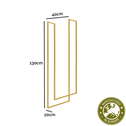 Handtuchhalter zweiläufig hängend 'Liam' | Metallhohlrohr lackiert | 40 x 20 x 130 cm | in gold | Manufactured in Europe