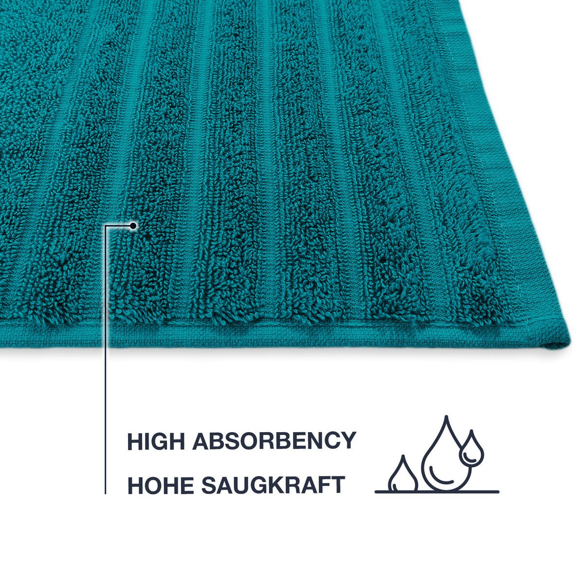 Frottier Gästetuch 'Edward' | 30 x 50 cm | 100% Baumwolle | in Petrol