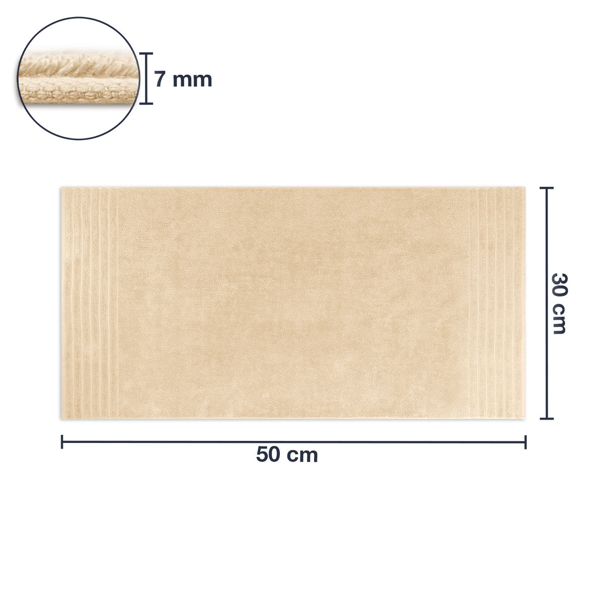Frottier Gästetuch 'Edward' | 30 x 50 cm | 100% Baumwolle | in Beige
