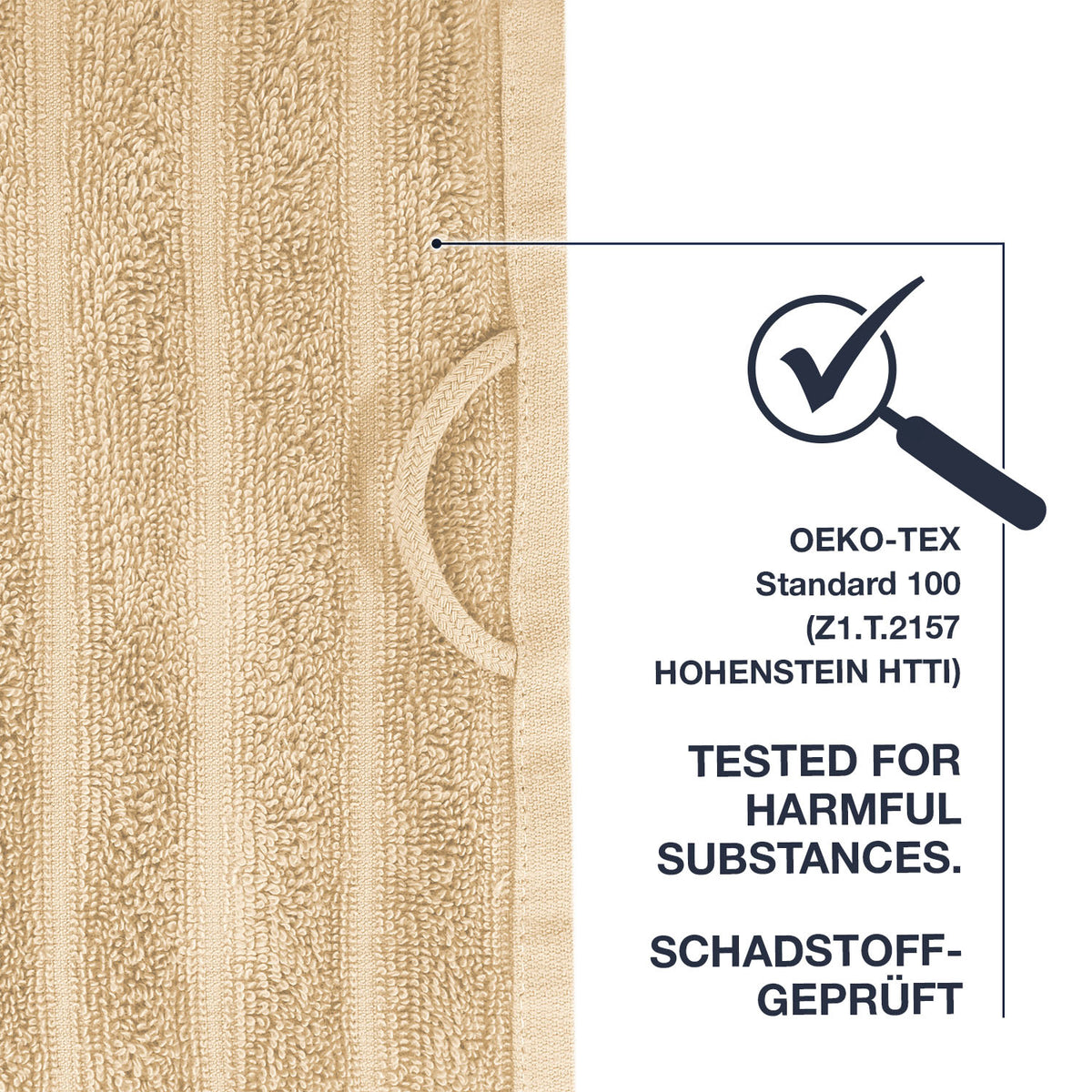 Frottier Gästetuch 'Edward' | 30 x 50 cm | 100% Baumwolle | in Beige