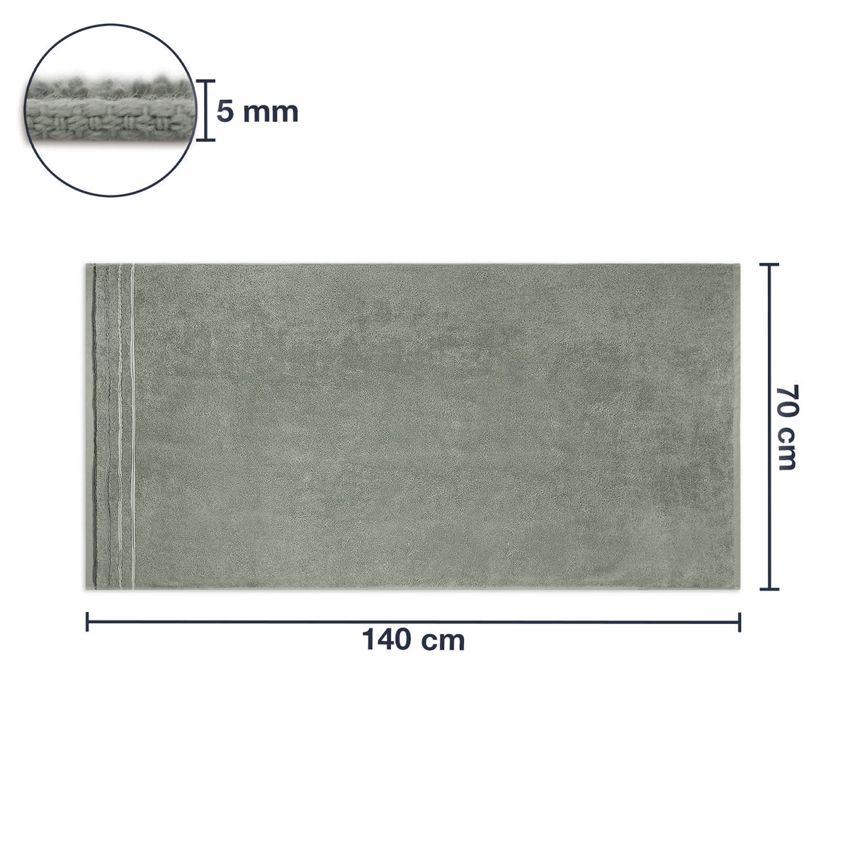 Frottier Duschtuch 'Enrico' | 70 x 140 cm | 100% Baumwolle | in Grau