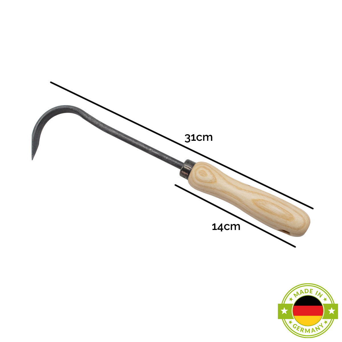 Bio-Sauzahn | aus Schwedenstahl | mit 48 cm Eschen-Knopf-Stiel