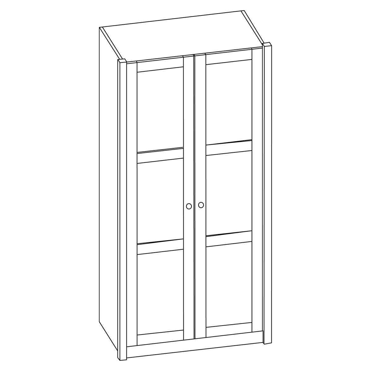 Klassischer Massivholzschrank 'Dream Base'  2tuerig/b105 Kernbuche mit Wasserlack behandelt