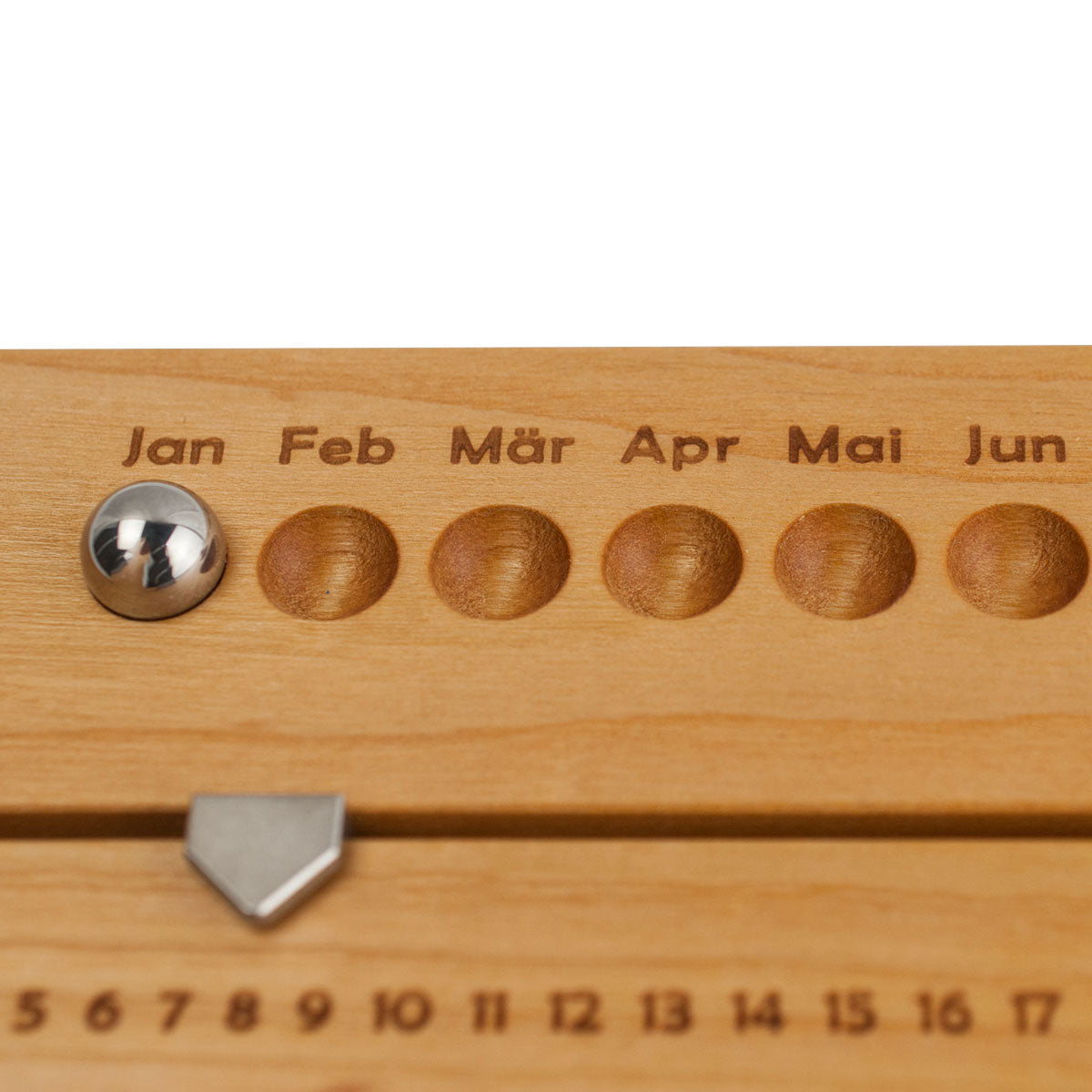 Hochwertiger Kalender 18,6 x 6,2 x 22 cm 'Classy' Kirschholz