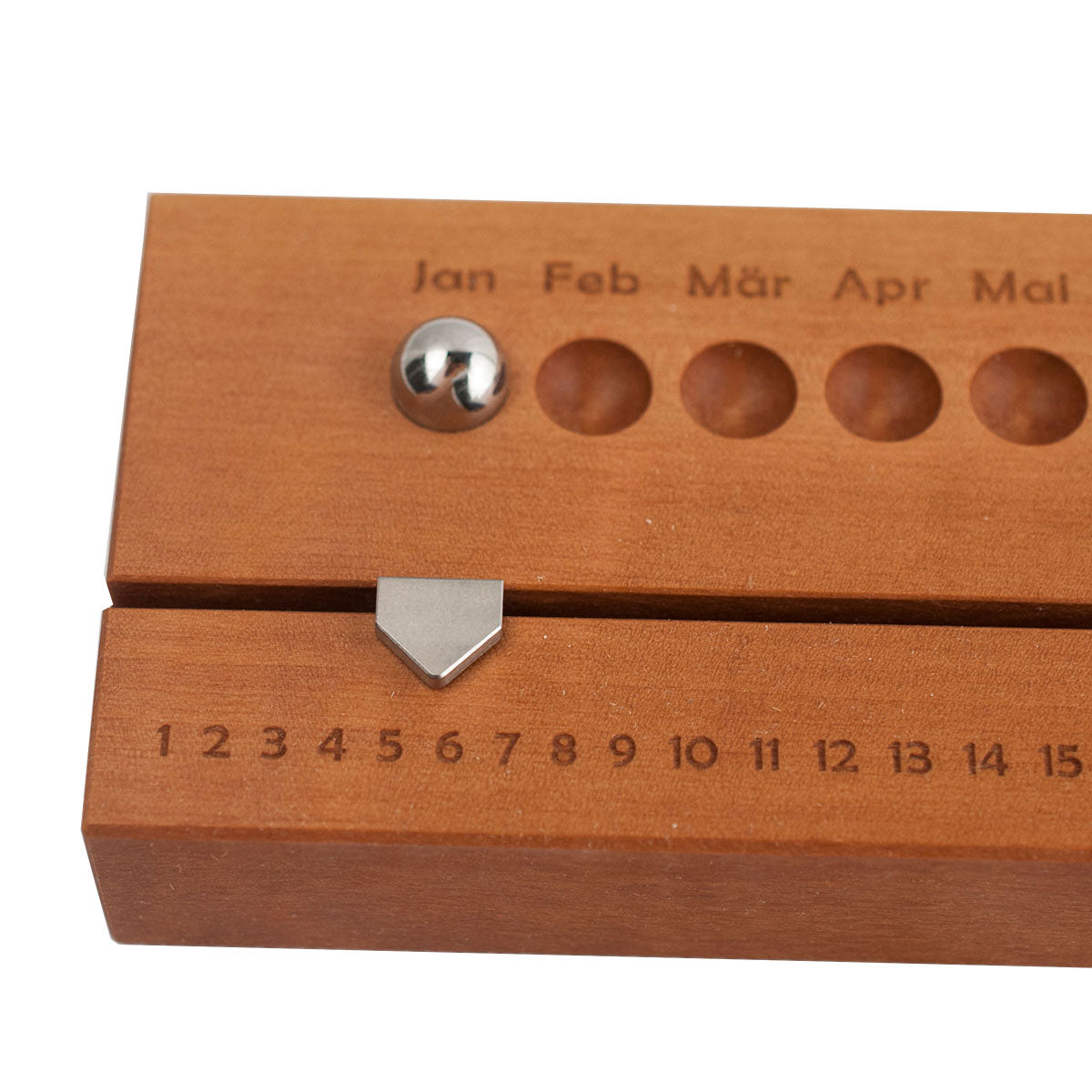 Hochwertiger Kalender 18,6 x 6,2 x 22 cm 'Classy' Kirschholz