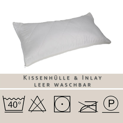 Physionight Duftschlafkissen 2 in 1  Dufteinlage Zirbe und Schurwolle | 40 x 80 cm