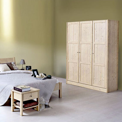 Klassischer Massivholzschrank 'Dream Base'  2tuerig/b105 Zirbe roh
