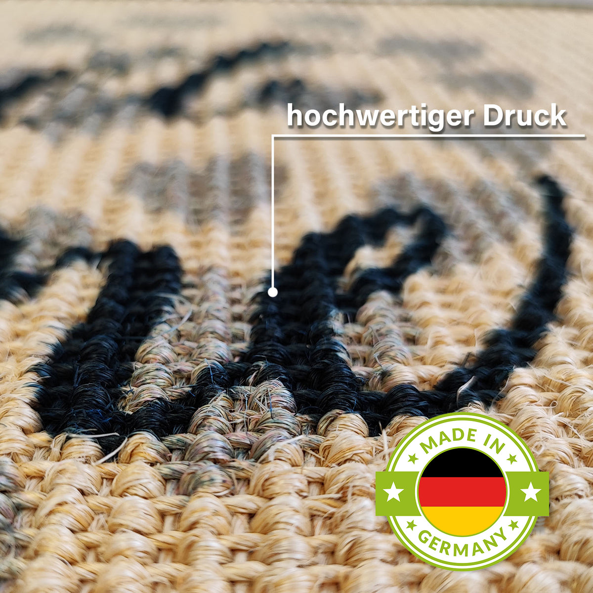 Fußmatte | 'Hereinspaziert' | 40 x 60 cm | Sisal | Naturlatex