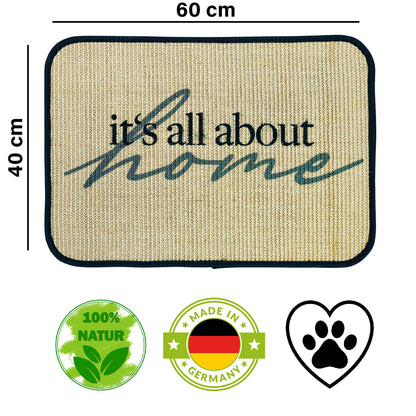 Fußmatte | 'it's all about home' | 40 x 60 cm | Sisal | Naturlatex