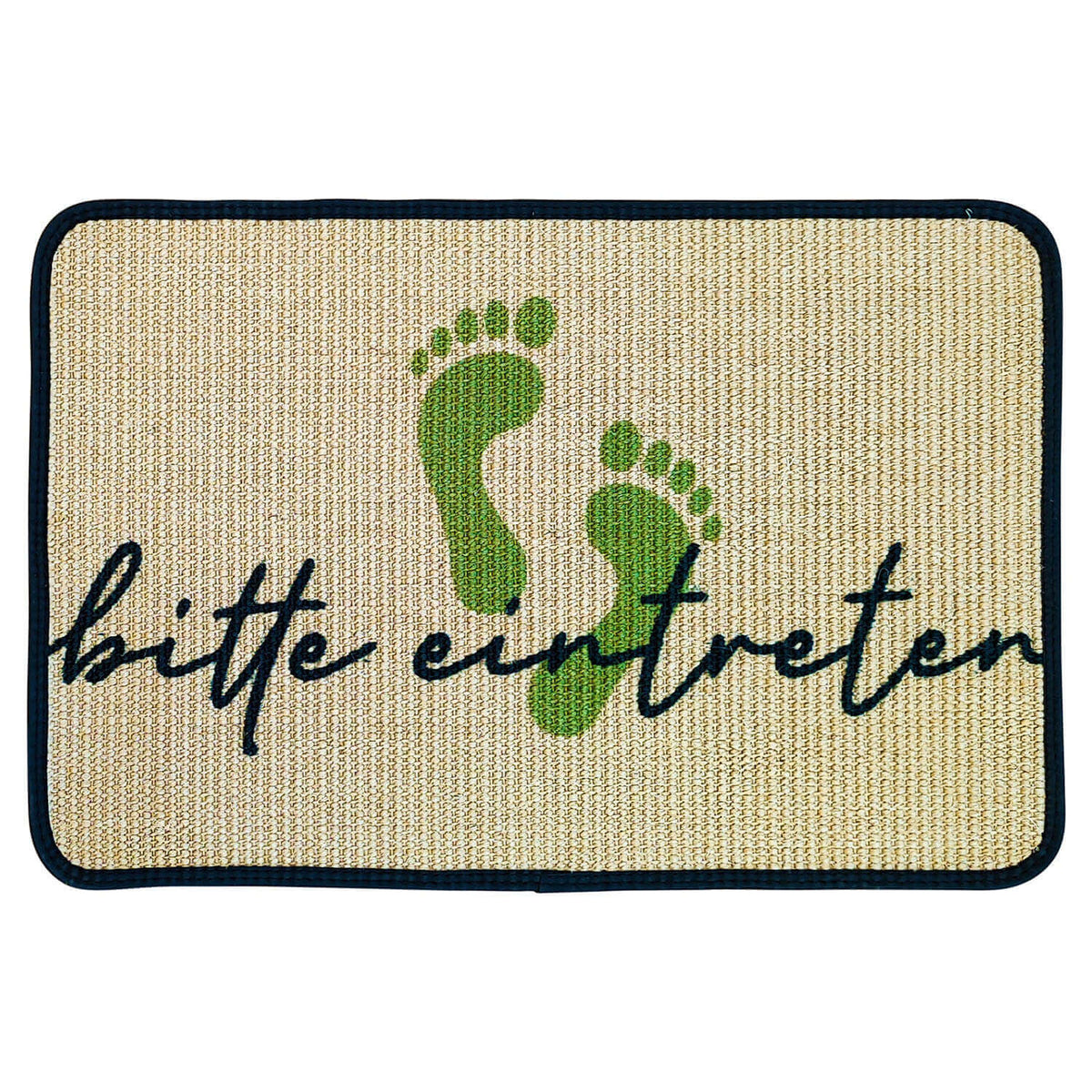 Fußmatte | 'bitte eintreten' | 40 x 60 cm | Sisal | Naturlatex