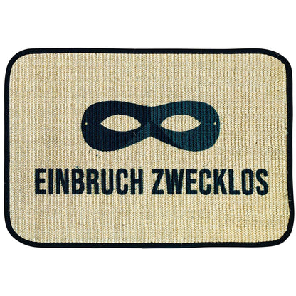 Fußmatte | 'Einbruch zwecklos' | 40 x 60 cm | Sisal | Naturlatex