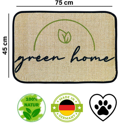 Fußmatte | 'green home' | 45 x 75 cm | Sisal | Naturlatex