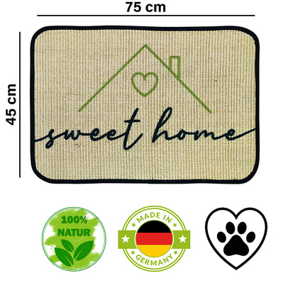 Fußmatte | 'sweet home' | 45 x 75 cm | Sisal | Naturlatex