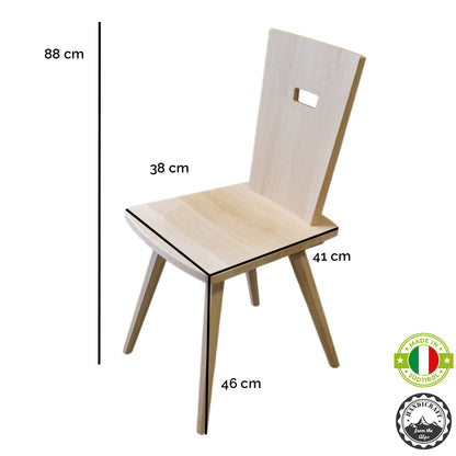 Eleganter Stuhl  'Pristine' | Eiche roh | Griff rechteckig