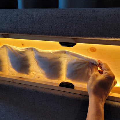 Bett 'Duftoase' Boxspring Optik | Duftkammern | Zirbe | B 120 x 200 cm | Anthrazit