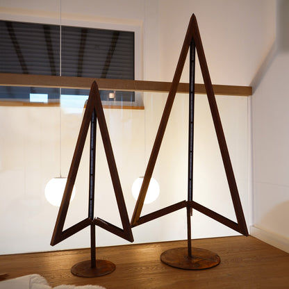 Tannenbaum / Weihnachtsbaum mit Stamm | aus Edelrost | LED-Beleuchtung | B 32 x T 32 x H 86 cm