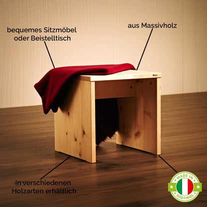 Hocker aus Massivholz  - 'Homerest' Kernbuche mit Wasserlack behandelt