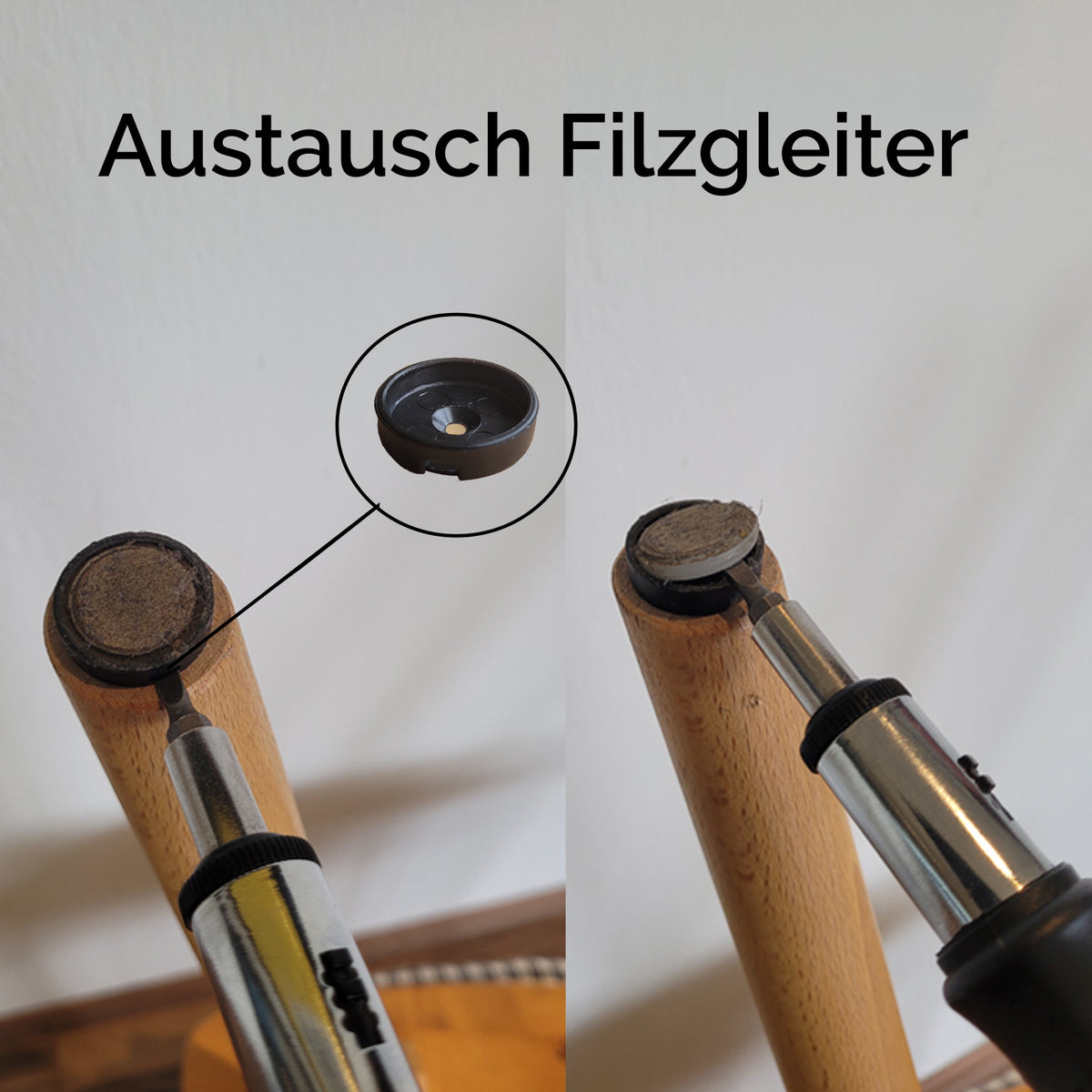 Filzgleiter 'Quick Click' | geschraubt | 24 Stück | DM 25 mm | Basis + Filz