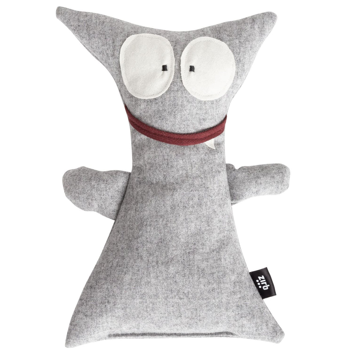 Kuscheltier | Bergmonster 'Rocky' | Merinoloden | Zirbenholzgranulat | grau | L 18 x H 31 x T 6 cm