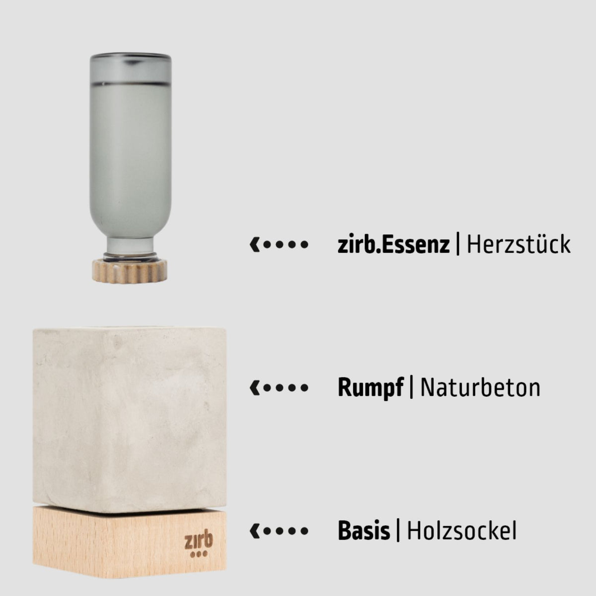 Duftsystem 'Mini' | Essenz-Öl 'Belbt' 30 ml | L 6 x B 6 x H 9,5 cm