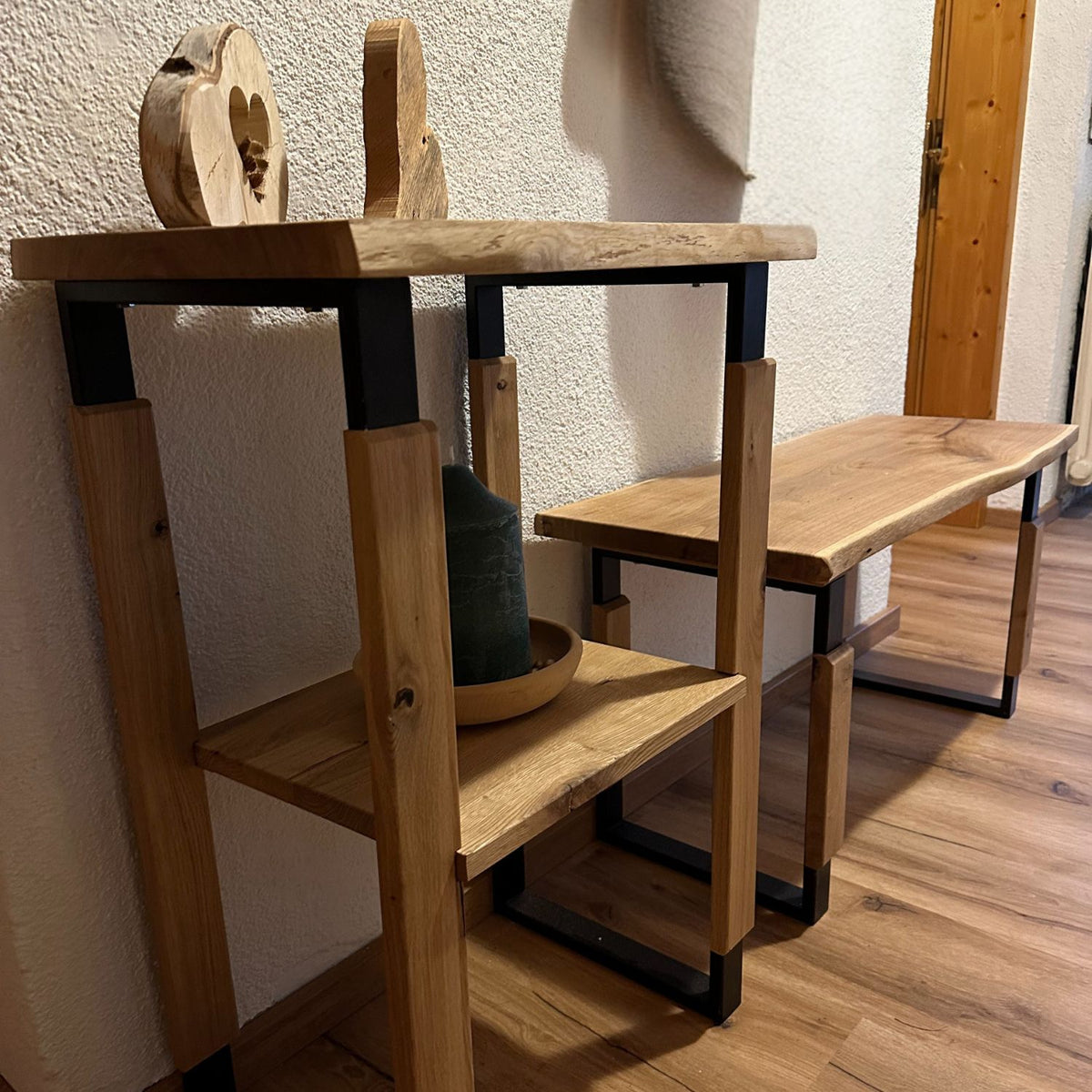 Garderoben-Set 'Waldkante' | 4-teilig | Eiche | Eisenkuven